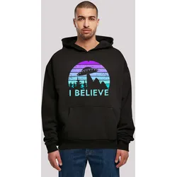 Kapuzenpullover F4NT4STIC "I BELIEVE UFO Alien Raumschiff Retro", Herren, Gr. 3XL, schwarz, Obermaterial: 100% Baumwolle, casual, oversize, Langarm, Pullover, Premium Qualität