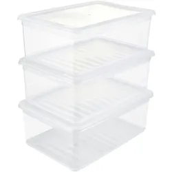 Keeeper - Set mit 3 Aufbewahrungsboxen 11L Transparent, Kollektion Bea