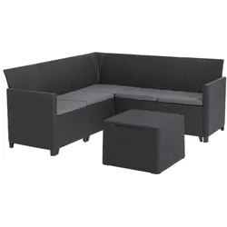 BEST 5-Sitzer Eck-Lounge Gruppe Korfu anthrazit/grau