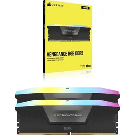 Corsair Vengeance RGB - DDR5 - Kit - 32 GB: 2 x 16GB, 7200 MHz, DDR5-RAM, DIMM), RAM, Schwarz