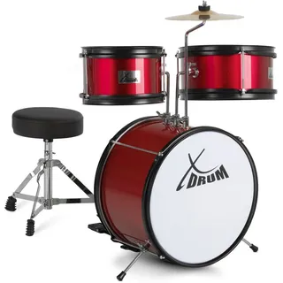 XDrum Junior KIDS Schlagzeug inkl. Schule Rot