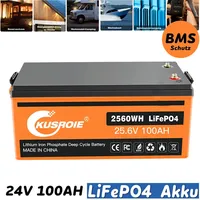 24V 100Ah Lithium Batterie 25.6V LiFePO4 Akku BMS Solarbatterie Solaranlage Boot