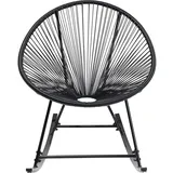 Kare Design Schaukelstuhl Acapulco Mono, Schwarz, Indoor und Outdoor Stuhl im Retro-Design, Schaukelsessel, Gartenstuhl für Balkon, Garten, Terrasse, Schwarzes Stahlgestell, 85x73x95 cm (HxBxT)