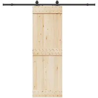 VidaXL Schiebetürbeschlag-Set 213 cm Stahl Schwarz