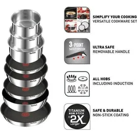 Tefal Ingenio Emotion Topf-Set 20-tlg. 4 x Topf + 4 x Pfanne + 2 x Deckel