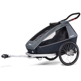 CROOZER Kid Vaaya 1 (2-in-1 Kinderfahrradanhänger) inkl. Buggy Rad, Farbe: Graphite Blue