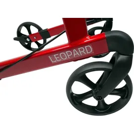 FabaCare Leichtgewichtrollator Leopard faltbar Rot