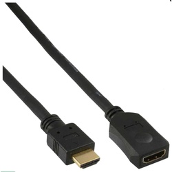HDMI Verlängerung, HDMI-High Speed Stecker / Buchse, schwarz, 5 m