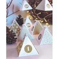 Heyda Adventskalender-Bastelset "Diamond", gold-weiß