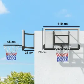sportnow Basketballkorb Schwarz 45 cm