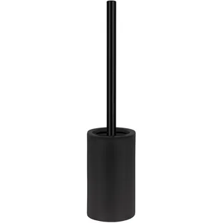 Spirella Tube Bürste Toilettenbürste Klobürste WC Garnitur aus Porzellan matt schwarz, Edelstahl, Noir Mat