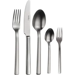 Besteck-Set PINTINOX "Millenium Mystique", silber (silberfarben), 30 tlg., Edelstahl 18/10, Essbesteck-Sets, Optik sandgestrahlt