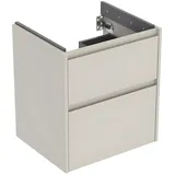 Geberit Waschtischunterschrank 2 Schubladen 54,6 x 60,6 x 44,6 cm Sandgrau