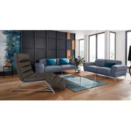 W.Schillig Relaxliege daily dreams Leder/Polyester 65 x 91 x 170 cm braun mit Kissen