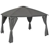 Gardenson Pavillon, Metall, quadratisch, 360x270x300 cm, gastro- und objekttauglich, wetterbeständig, UV-beständig, regenabweisend, Sonnen- & Sichtschutz, Pavillons & Pergolas, Pavillons