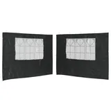vidaXL Partyzelt-Seitenwände 2 Stück mit Fenster PE Anthrazit