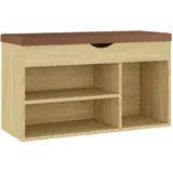 vidaXL Schuhbank mit Kissen Sonoma-Eiche 80x30x47 cm Holzwerkstoff