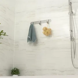 Intirilife Garderobenleiste Modell D Edelstahl Silber