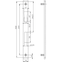 BKS Schließbleche für Fluchttürschlösser - U-Stulp 6 mm,