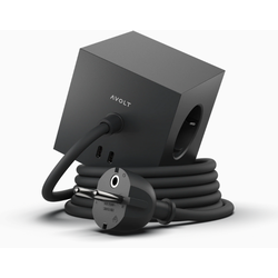Square 1 schwarz 2-Fach USB-C (30W) Design 3 x Steckdose inclusive Magnetplatte