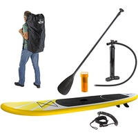 SUP Stand Up Paddle Board 305x71 cm Surfboard gelb aufblasbar + Paddel + Zubehör