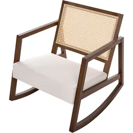 Beliani Schaukelsessel LEIDY Holz 0 x 0 x 0 cm Beige/Braun