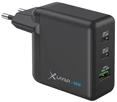 XLayer 219588 Ladegerät für Mobilgeräte Notebook, Smartphone Schwarz AC Schnellladung Indoor