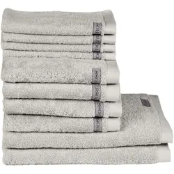 Handtuch Set ROSS "Sinfonie", grau (kiesel), 10 tlg., Frottier, Frottier, Obermaterial: 100% Baumwolle, Handtuch-Sets, beinhaltet Gästetücher, Handtücher und Badetücher