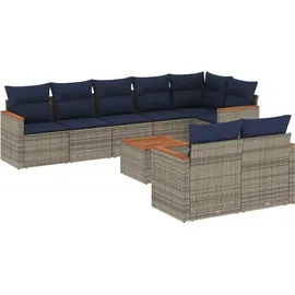 vidaXL Gartensofa-Set 9-tlg. grau