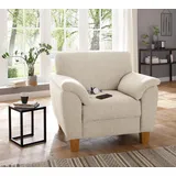 Home Affaire Sessel Alta Mikrofaser 101 x 87 x 88 cm Beige mit Federkern und Kontrastnaht