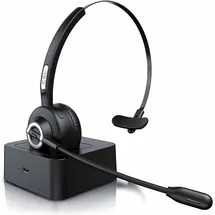 CSL kabelloses Headset mit Ladestation - Mono Headset mit Mikrofon - USB Ladeport - Multipoint, Rauschunterdrückung - leicht