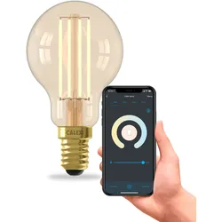 Calex | Smart | Vollglaskugel P45 | Gold Straight Filament | 4.9W | E14-Fassung | Dimmbar mit App