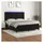 vidaXL Boxspringbett mit Matratze & LED Schwarz 180x200 cm Samt