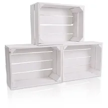 CHICCIE Holzkiste 38 x 28 x 15 cm 3-tlg. weiß