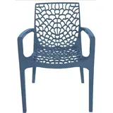 METRO Professional Gartenstuhl mit Armlehne Maurage, Polypropylen, 57 x 55 x 81 cm, Stapelbar, Wetterfest, Petrolblau