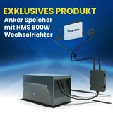 Anker SOLIX Solarbank E1600 Solarspeicher 1600Wh mit Hoymiles HMS-800W-2T WIFI Wechselrichter und AC Anschlusskabel