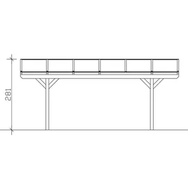 SKANHOLZ Westerwald Doppelcarport 5,70 x 6,48 m unbehandelt beige inkl. Pfostenanker