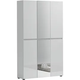 INOSIGN Mister 120 x 200 x 34 cm 6 Türen, 24 Fächer, 2 Spiegel weiß hochglänzend