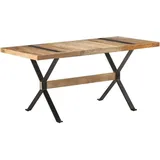 Esstisch 160x80x76 cm Raues Mangoholz - Braun/Bunt