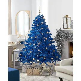 Beliani Weihnachtsbaum Farnham 210 cm Blau