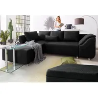 COLLECTION AB Ecksofa Sally L-Form, mit und ohne Bettfunktion, inklusive loser Rücken- und Zierkissen grau