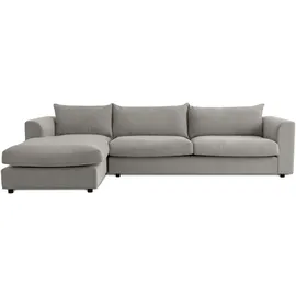 LeGer Home by Lena Gercke Ecksofa "Avelina", grau, B:297cm H:77cm T:186cm, 100% Polyester, LEGER HOME BY LENA GERCKE, Sofas, Ecksofa, Breite 297 cm, in Cord- und Chenille- Stoff, Rückenkissen mit Federn
