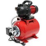 Wiltec Hauswasserwerk 1000W 3500l/h Gartenpumpe mit Druckschalter und Manometer Wasserpumpe Druckkessel Druckbehälter Bewässerungspumpe Brauchwasserpumpe Regenwasserpumpe Wasserwerk