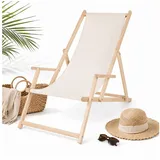 MuCoLa Strandstuhl mit Armlehne 51,5 x 98,5 x 101,5 cm beige