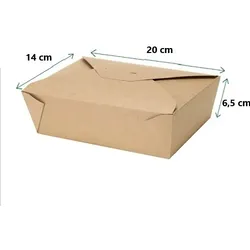 DeinPack Take Away Box I Bio Speisebox mit Faltdeckel 1600 ml I Pappschachtel rechteckig 200 Stück