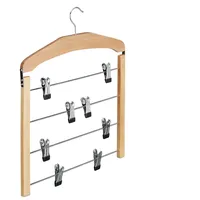 Relaxdays Rockbügel 3er Set, Hosenbügel Holz, 360° drehbarer Haken,