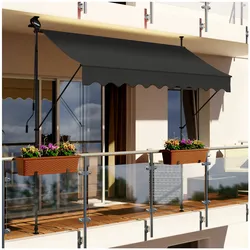 Swing&Harmonie LED - Markise mit Kurbel Klemmmarkise Balkonmarkise mit Beleuchtung und Solarmodul Fallarm Markise Sonnenschutz Terrasse Balkon - versch. Ausführungen