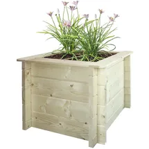 TIMBELA Hochbeet 58 x 46 x 58 cm Beige