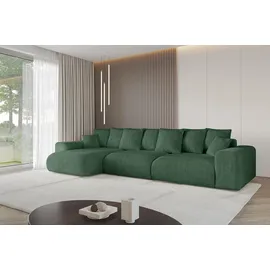 altdecor Ecksofa Cord mit Schlaffunktion 2-Sitzer Grün