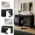 Vicco Schminktisch Omira Schwarz, 120 cm mit LED-Spiegel und Hocker